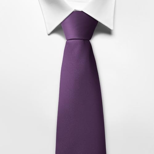 Image of Men's Classic Satin 3.15 inch Soild Color Necktie Wedding Business Tie & Gift Box