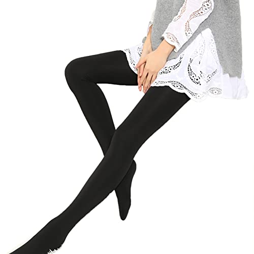 Image of Blostirno Women's Fleece Lined Tights Thermal Pantyhose Leggings Opaque Winter Warm Thick Stockings Tights