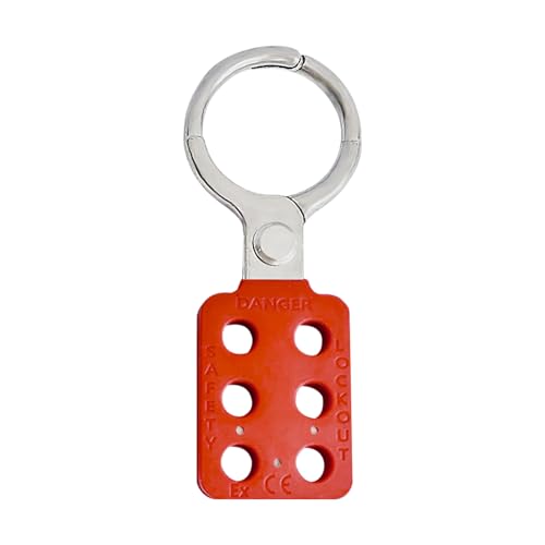 Image of Lock Out Tag Out Hasp,Red 1.5 inch Jaw Diameter Aluminum Lockout Hasp Tamper-Proof Padlock Hasp with Extended Jaw,Nylon Handle,Impact-Resistant(10 Pack)