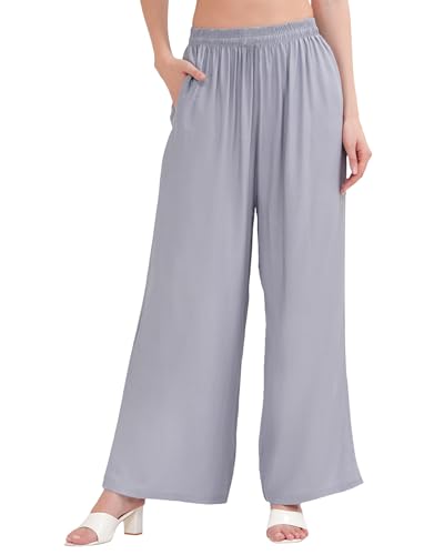 Image of Buy That Trendz Palazzo Pants for Women Cotton Rayon Elasticated Casual Regular Fit M to 6XL