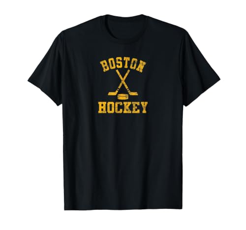 Vintage Boston Hockey T-Shirt, Men, Black, 3X-Large