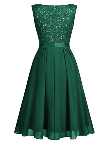 Image of MISSMAY Women's Vintage V-Neck Sequin Formal Party A-Line Dress