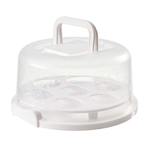 YOUTHINK Box Body Design Handle Cake Carrier Handle Cake Carrier, Portable Transparent Cake Container with Tray and Lid for Home Party Use Box Body Design (White)