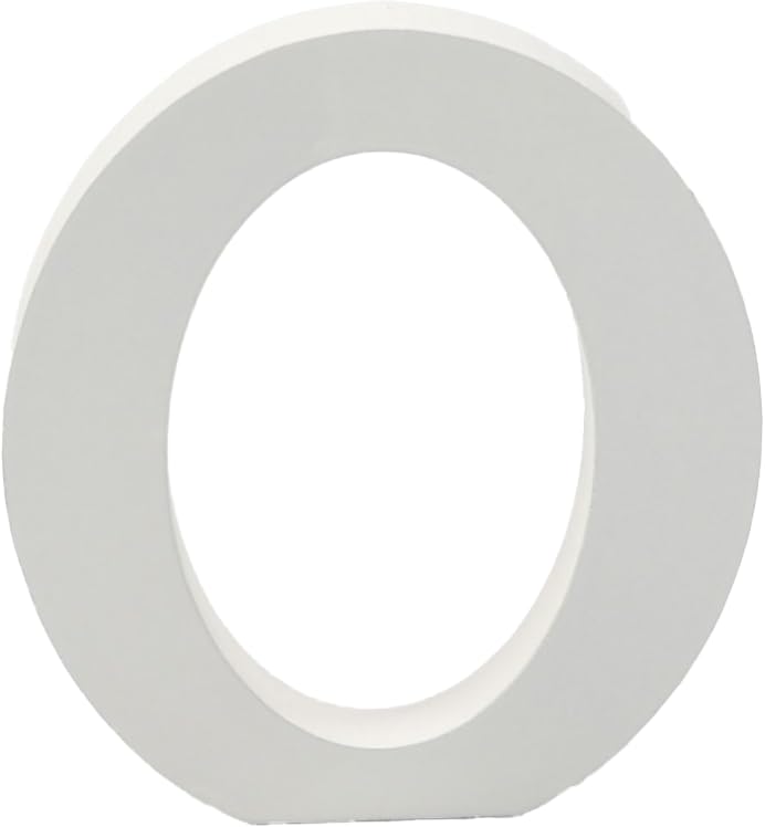6 Inch White Decorative Wooden Letters and Numbers (0)