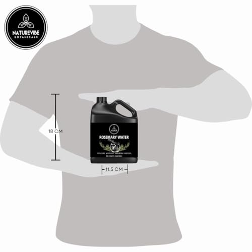 Naturevibe Botanicals Rosemary Water 32 Ounces | 100% Pure and Natural | Great for Skin Care and Hair Care