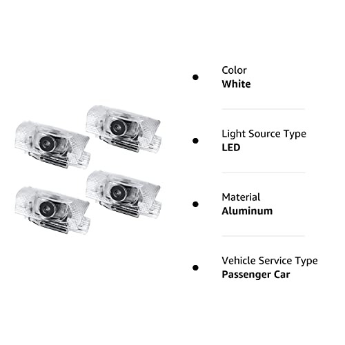 Led Car Door Logo Light Courtesy Projector Laser Welcome Lights Ghost Shadow Accessories Compatible With Rx Es Gx Ls Lx Is Series 4 Pack(White) #TOP6