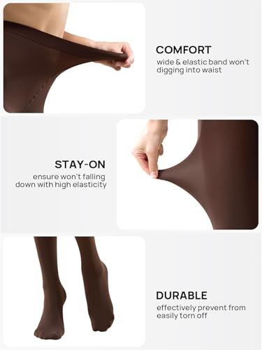 Image of MANZI Women's 2-6 Pairs Opaque Control Top Tights Comfort Stretch Pantyhose