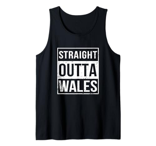 Vintage Funny Straight Outta Wales Cardiff UK Great Britain Camiseta sin Mangas