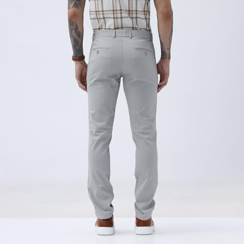 Image of BASICS Premium Cotton Stretch Formal Trousers for Men | Office Pants
