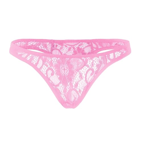 Mens Lace Underwear Thongs Sissy Panties Low Rise Briefs See Through Thongs Nightwear Clubwear