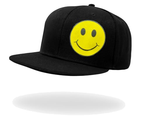Image of Tai & Zai Black Snapback Hat with Printed, Adjustable Flat Brim Cap, Six Hole Breathable Design