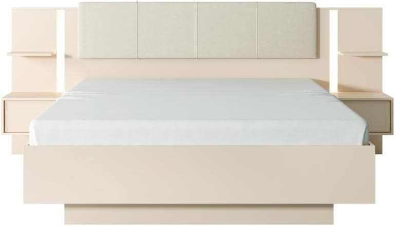 Vente-unique ELYNIA Bed with LEDs illuminated