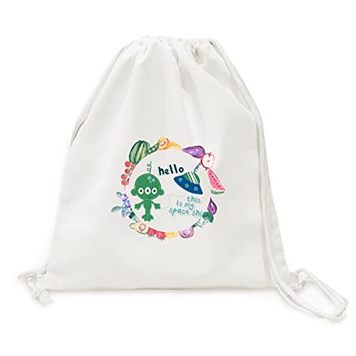 Sac en tissu pliable univers et alien bonjour étranger fini les sacs de courses déchirés