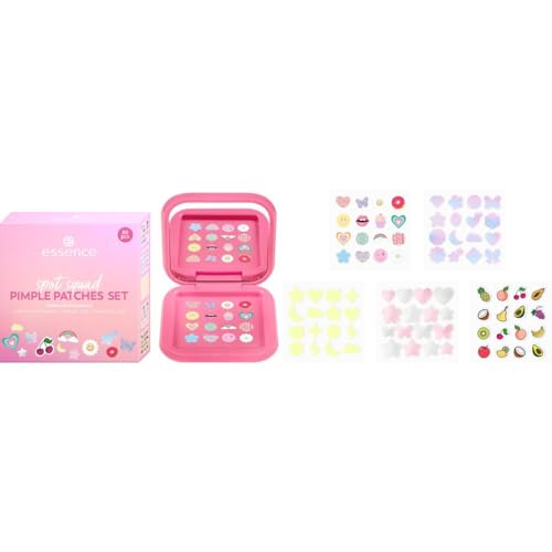 essence spot squad PIMPLE PATCHES SET Treatments Nr. 01 Mehrfarbig schützend natürlich farbintensiv holographisch vegan ohne Alkohol ohne Parabene Nanopartikel frei 1er Pack (80pcs)