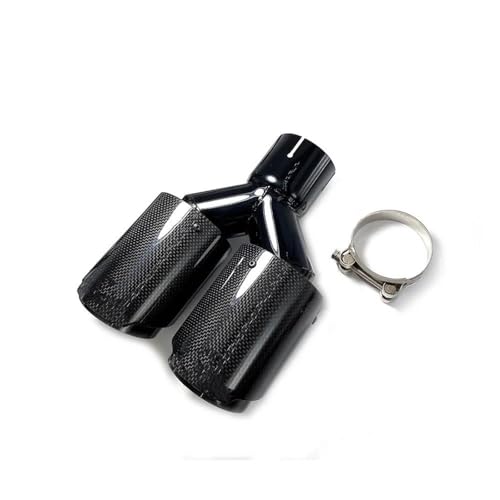 Cola de escape de acero inoxidable y fibra de carbono negra para la modificación de coches