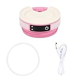 BTFO LED Flip Straw Replacement Lid for Stanley Quencher ProTour 40oz, BPA-Free Leak Proof Cup Cover with Temperature Display for Stanley Cup Seal O Ring Gasket Accessories (Pink, Beige)