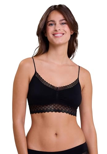 Billet Doux Zen Dentelle Brassière Sutiã estilo Bralette para mulher, Preto