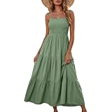 Vestidos De Fiesta, Vestidos De Graduación Juveniles Vestido Corto Mujer Vestido Largo Verano para Mujer Color Liso Tirantes Finos Sin Mangas Estilo Vaporoso Ideal para La Playa Verano Elegante Y
