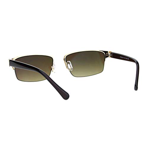 Multi Focus Progressive Reading Sunglasses 3 Powers In 1 Rectangle Gold +1.75 #TOP2