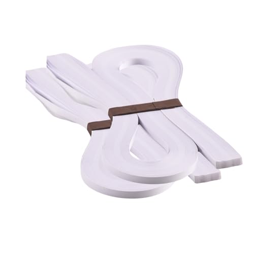 ODETOJOY Quilling-Papierstreifen, weiß, 5 mm, 5 mm, weiß, Länge 53,8 cm, einfarbig, reinweiß, Papierstreifen, 120 Stück/Set (2)