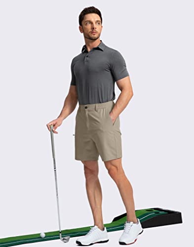 Image of Pinkbomb Men's Golf Shorts with 6 Pockets Stretch Quick Dry Hiking Work Dress Shorts for Men