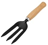 Yo Green Wooden Garden Fork Tool – Heavy Duty Gardening Tool with Wooden Handle for Digging, Cultivating & Soil Loosening – Durable Hand Fork for Home Garden & Plant Care