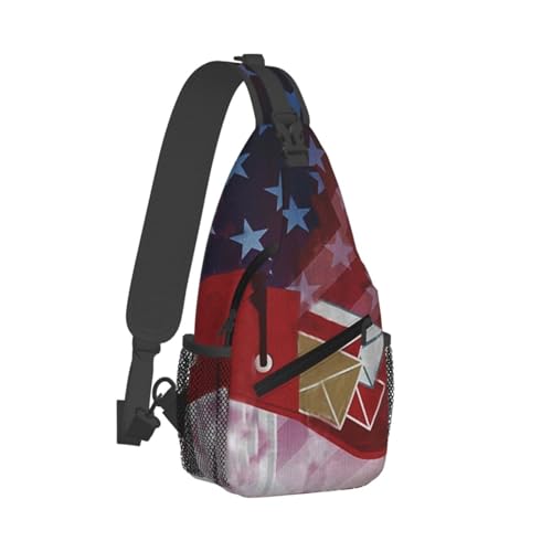 Sac de poitrine homme postier motif drapeau américain pour loisir et camping