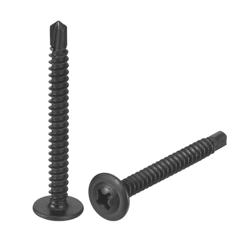 Vis autotaraudeuses noires #8 x 4,5 cm en acier au carbone haute résistance pour bois et métal x200