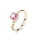 Bishilin Anillo de Oro Rosa 750 Reales, Solitario 0.89ct Turmalina Anillo de Compromiso de Boda Ajuste Cómodo Aniversario Cumpleaños Oro Rosatamaño: 15