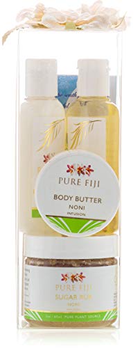 Pure Fiji Spa Box - Sugar Glow, Noni - 2 oz. Exfoliating Scrub, 1 oz. Exotic Bath and Body Oil, Â½ oz. Body Butter and 1 oz. Hydrating Body Lotion