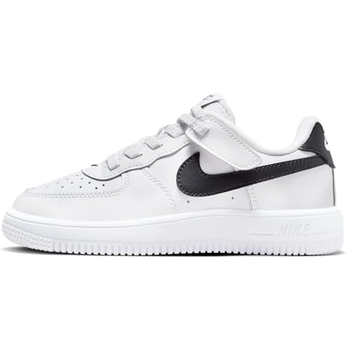 Nike Force 1 Low EasyOn Little Kids' Shoes (FN0237-101, White/Black) Size 10