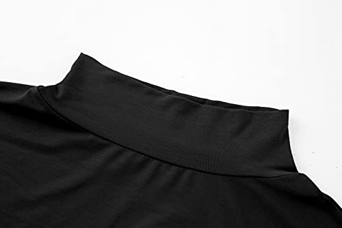 Image of Kindcall Lightweight Mock Turtleneck Crop Tops Long Sleeve Casual Base Layer for Women