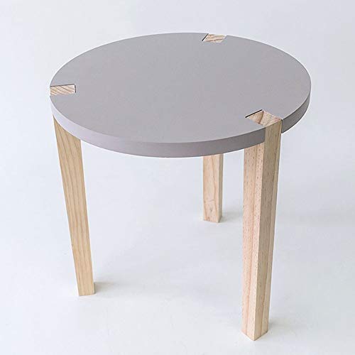HOIHO Nordic Round End Table Wooden Coffee Table Living Room Bedroom A