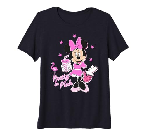 T-shirt Minnie Mouse Rose Premium en coton peigné de qualité supérieure