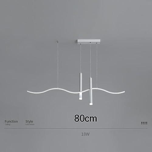Lámpara colgante de comedor regulable con tira LED alargada de 80cm 6