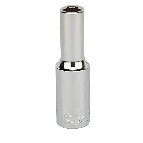Image of STANLEY STMT73324-8B 1 /2-inch 10mm Chrome Vanadium Steel 6 Point Deep Socket (Silver)