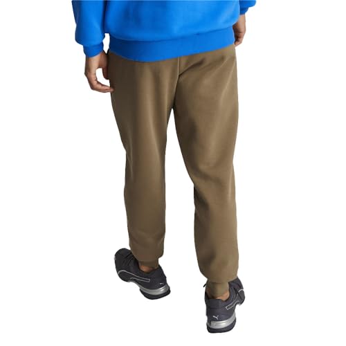 PUMA Men's Chocolate Chip/Alpine Snow ESS+ Embroidery Logo Pant - XL