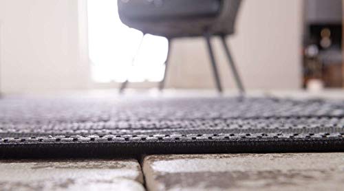 Tapete Unique Loom Multi Border 125x185 cm Gris/Negro miniatura 4
