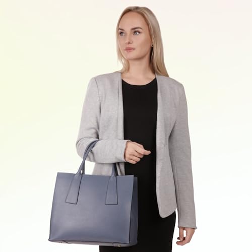 Sac à main bleu et gris rigide modèle OTT183HH5 format moyen
