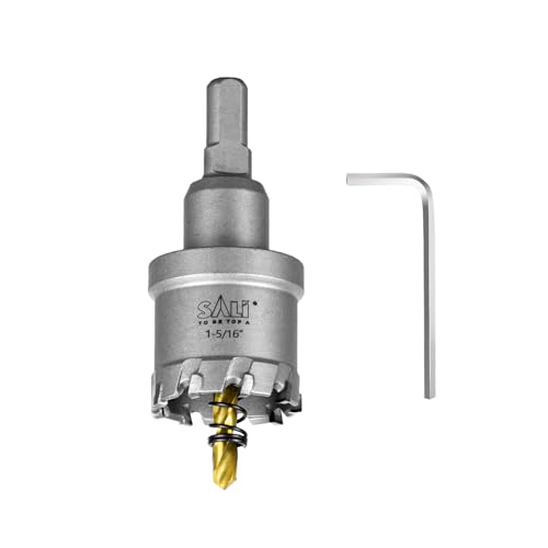Image of SALI 1-5 /16 inch (34mm) TCT Hole Saw Kit Tungsten Carbide Tipped Hole Saw Drill Bit with Titanium-Plated Pilot Drill bit for Metal, Stainless Steel, Iron, Wood, Plastic