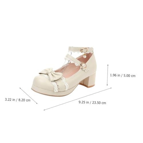 Chaussures plates femmes avec intérieur PU beige et empeigne à nœud élégant - 6