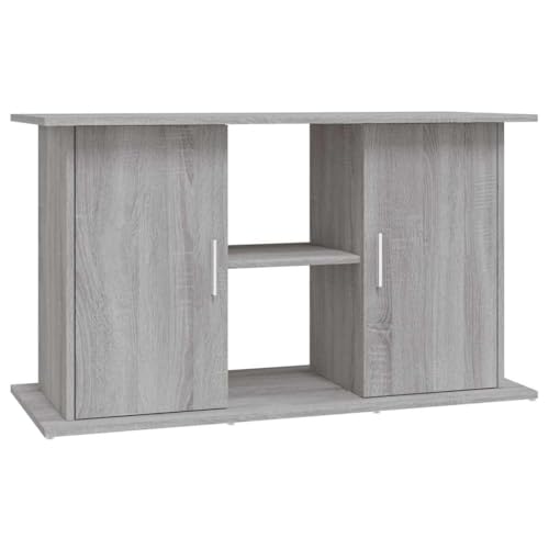 vidaXL Support pour Aquarium, Armoire pour Aquarium avec Compartiments et Étagères, Meuble de Base pour Aquarium avec Rangement, Sonoma Gris Bois...