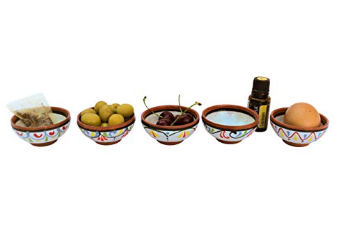 Cactus Canyon Ceramics Very Small Spanish Terracotta 5-Piece Very Small Mini-Bowl (Pinch Bowls) Set, White #TOP7