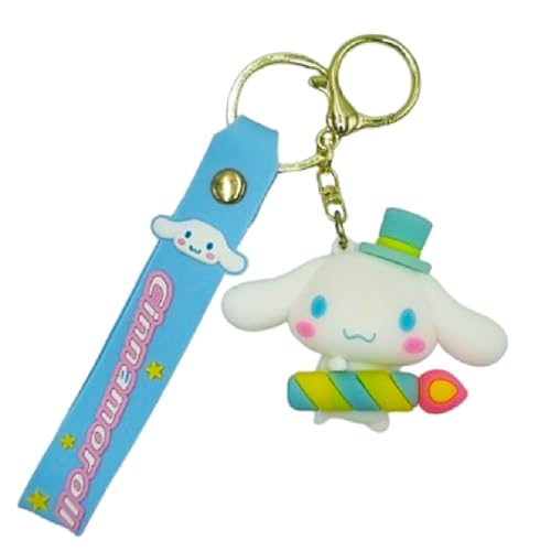 Image of Wanna Party Cinamon Roll Cartoon Keychains for Boys Girls, Anime Kawaii Keychain, Cute Backpack Key Key Chain Accessories Wristlet Chain Car Charms