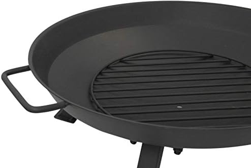 Large Cast Iron Garden Fire Pit Basket Patio Heater Log Wood Charcoal Burner Brazier 56cm Diameter Fire Pit