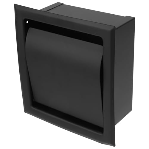 Soporte de papel higiénico empotrado de acero negro para baño 2