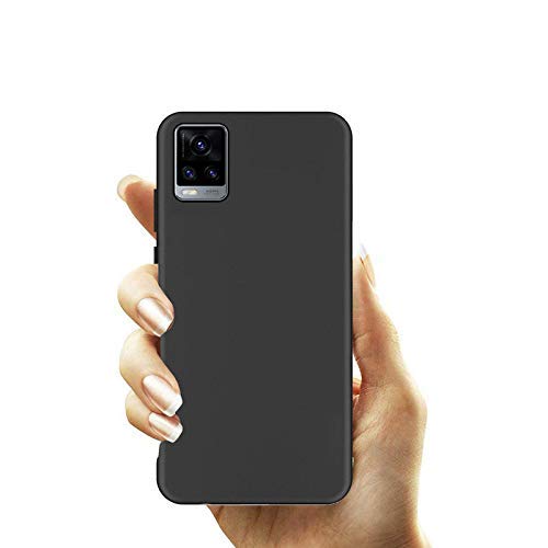 Image of FITSMART Shockproof Silicon Matte Tpu With Camera Protection Flexible Back Cover Case For Vivo V20 (V2025), Black
