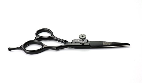 Ciseaux de coiffeur noir profond 5,5 et 6 pouces contre les pointes fourchues