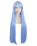 C-ZOFEK My Hero Academia Nejire Hadou Cosplay Wig 43' Long Straight Blue Hair (blue)