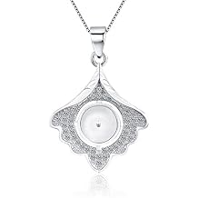 CZ Leaf Bail Pendants for Pearl Jewelry Making Sterling Silver, Design Pendant Fitting for Fashion Jewelry